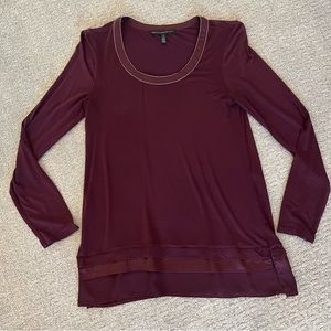 WHITE HOUSE BLACK MARKET plum long sleeve tee